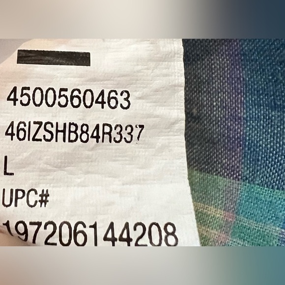 IZOD Men's LG Classic Plaid Button Down Short Sleeve Shirt Casual Linen Blend - Picture 9 of 9